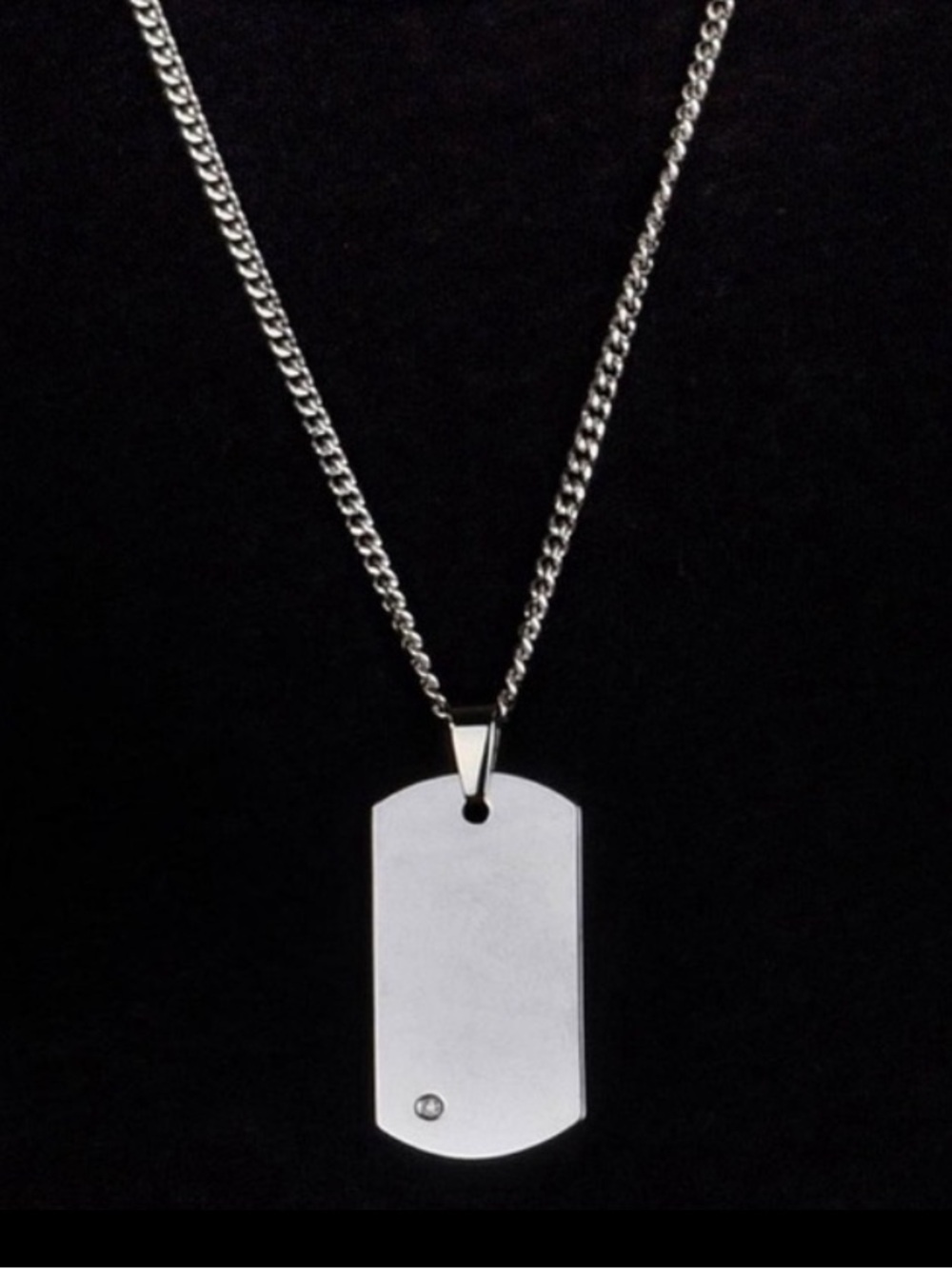 N127 STEEL Chisel preowned dog tag unisex engravable 22”